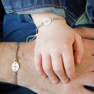 father and child compass bracelet set