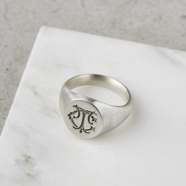 Signet Ring with Entwined Initials