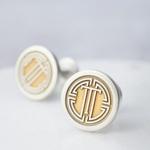 Etched Medallion Cufflinks front view