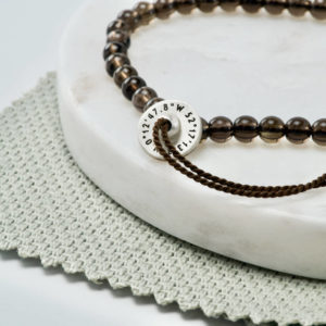 semi precious stones and silver beaded bracelet