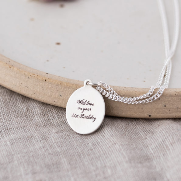 Engraving on Back of Enamel Pendant Necklace with love on your st birthday