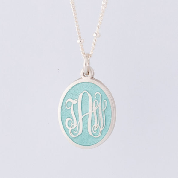 Silver and enamel pendant necklace