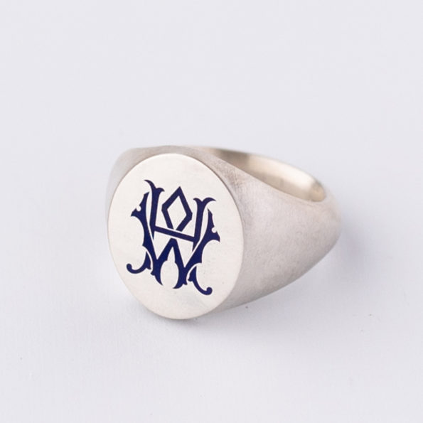 Silver Ring with Engraved Monogram
